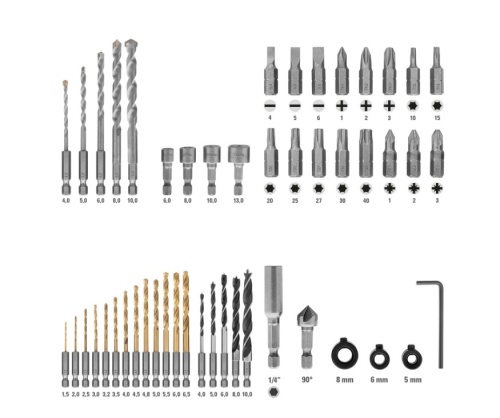 Набор сверл и бит с шестигранным хвостовиком TROTEC 49 предметов. фото 4